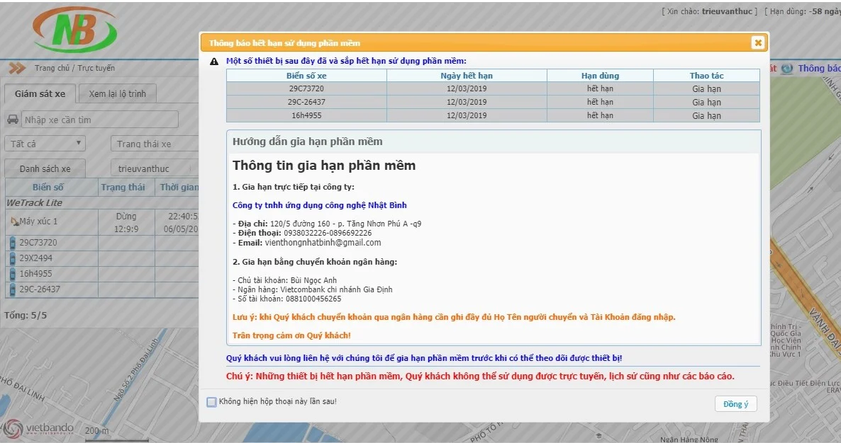 Hướng dẫn gia hạn phí định vị ô tô, xe máy Hướng dẫn gia hạn phí định vị ô tô, xe máy